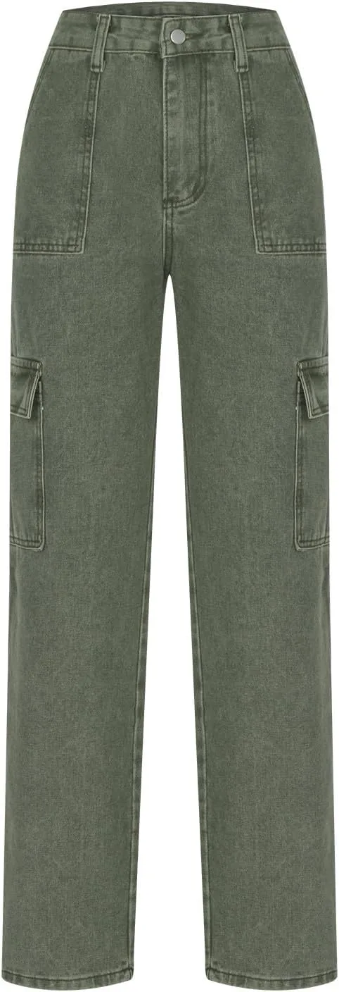 Джинсы для женщин Y2k Cargo прямые Mid-Rise Loose Fit Boyfriend — фото 3