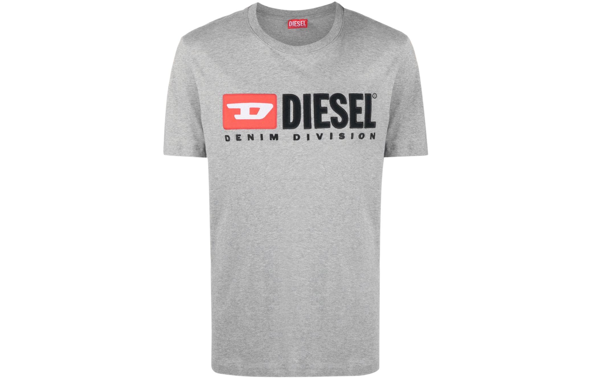 

Футболка с вышитым логотипом T-Diegor-Div DIESEL, серая