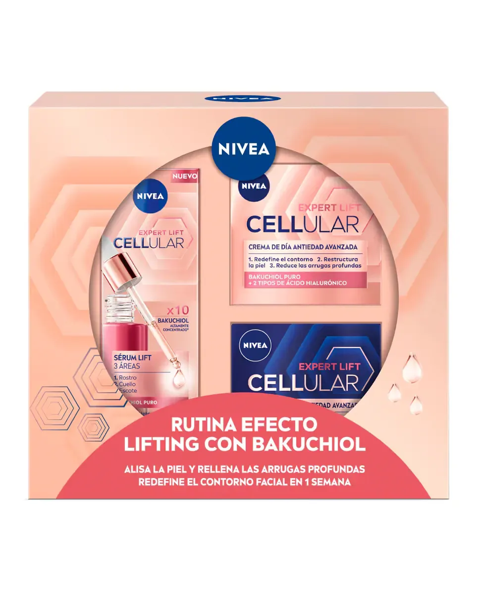 Набор Cellular Lift Рутинный уход с лифтинговым эффектом с бакучиолом Nivea