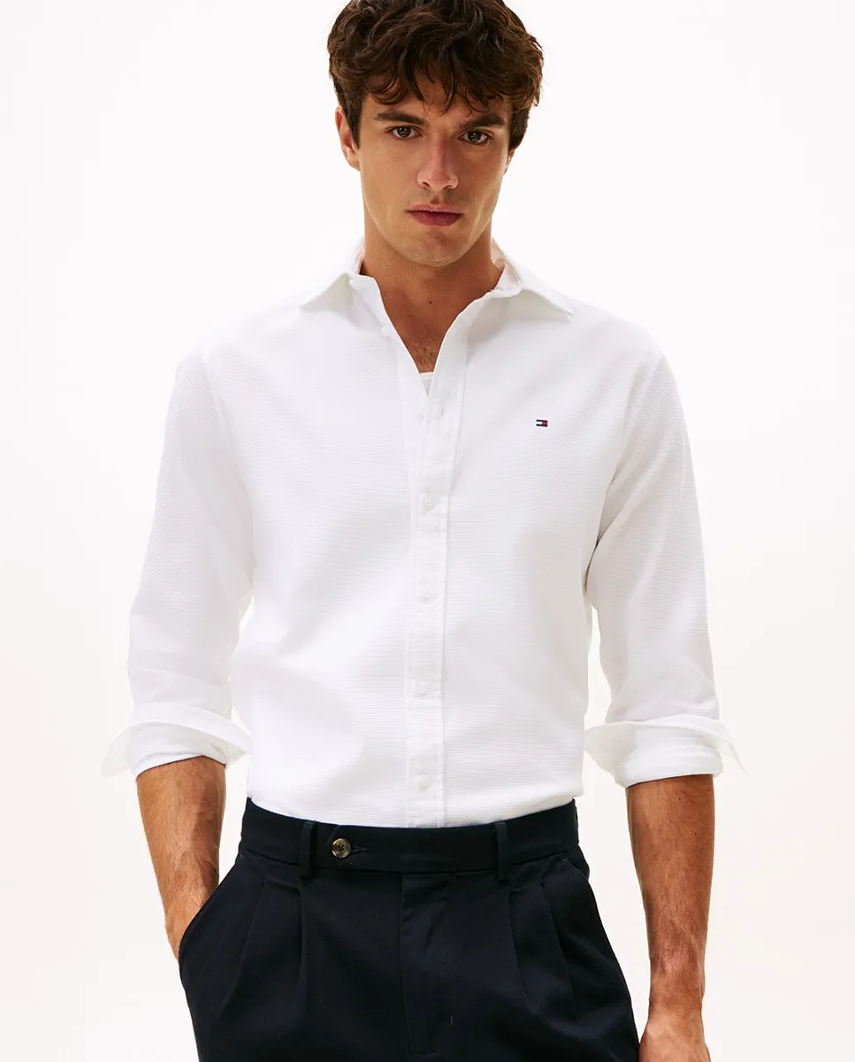 

Мужская рубашка однотонная типа Добби Tommy Hilfiger, белый