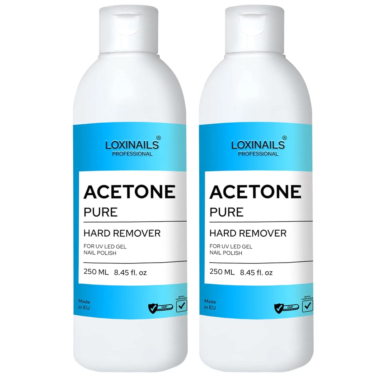 Набор ацетоновой жидкости для снятия УФ-гель-лака 2 x 250 мл Loxinails Professional, 500 Ml Acetone