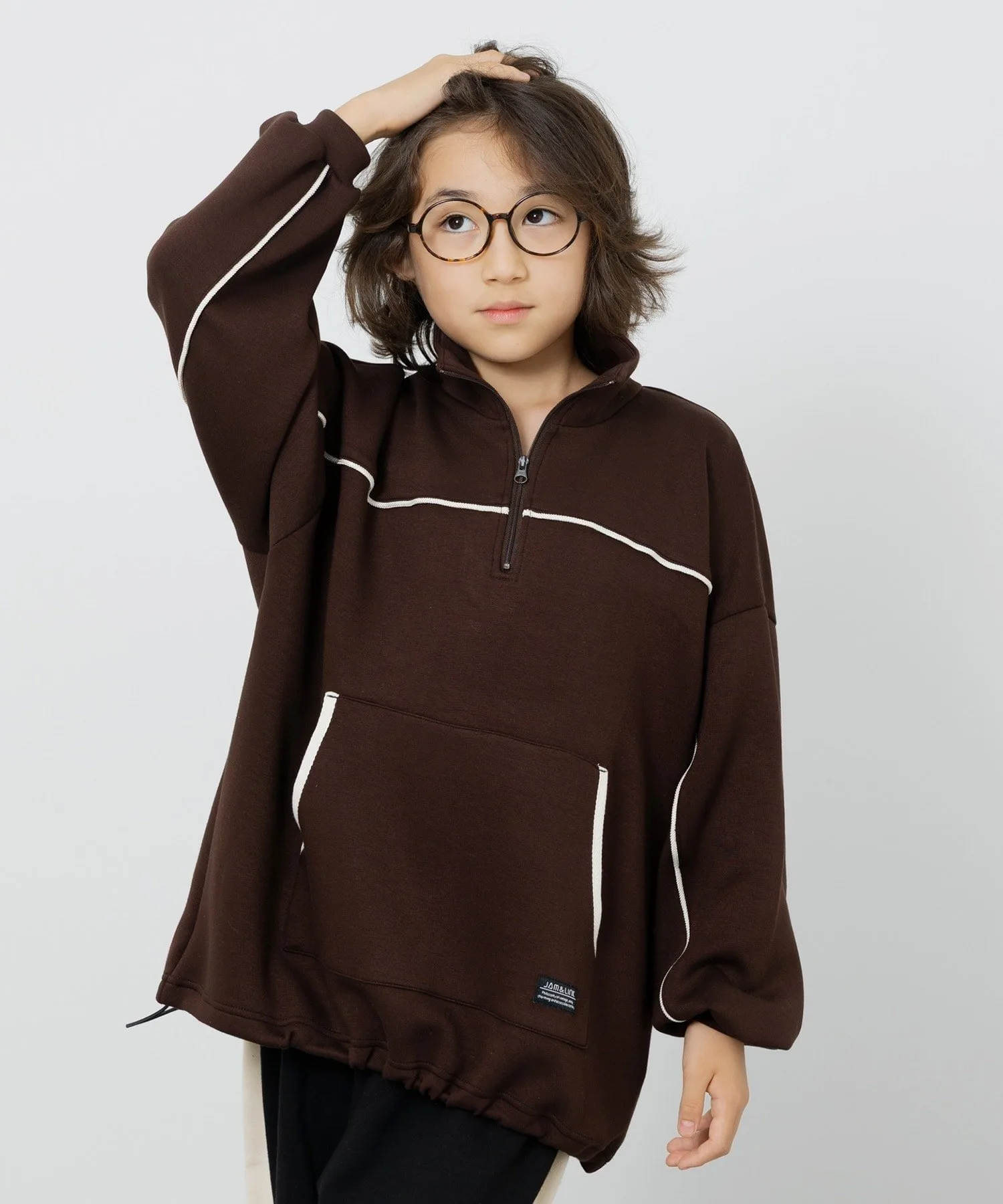Толстовка Dry Sweat с половинной молнией и кантом Chil2, brown — фото 4