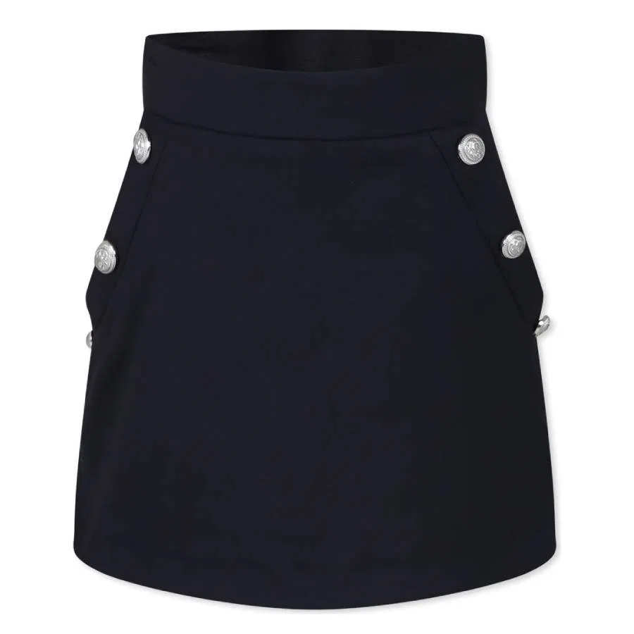 Юбка из шерстяной смесовой ткани с тиснеными пуговицами Kids Embossed Buttons Wool-Blend Skirt Balmain, Blue