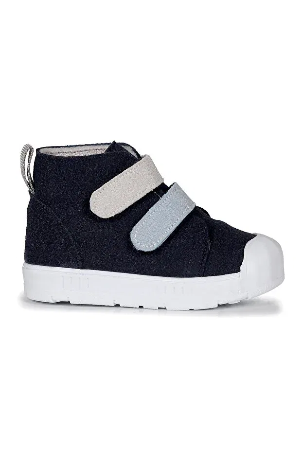 Детские ботинки для девочек на липучке Mufasa first step Kiko Kids, Navy Blue - Gray — фото 3