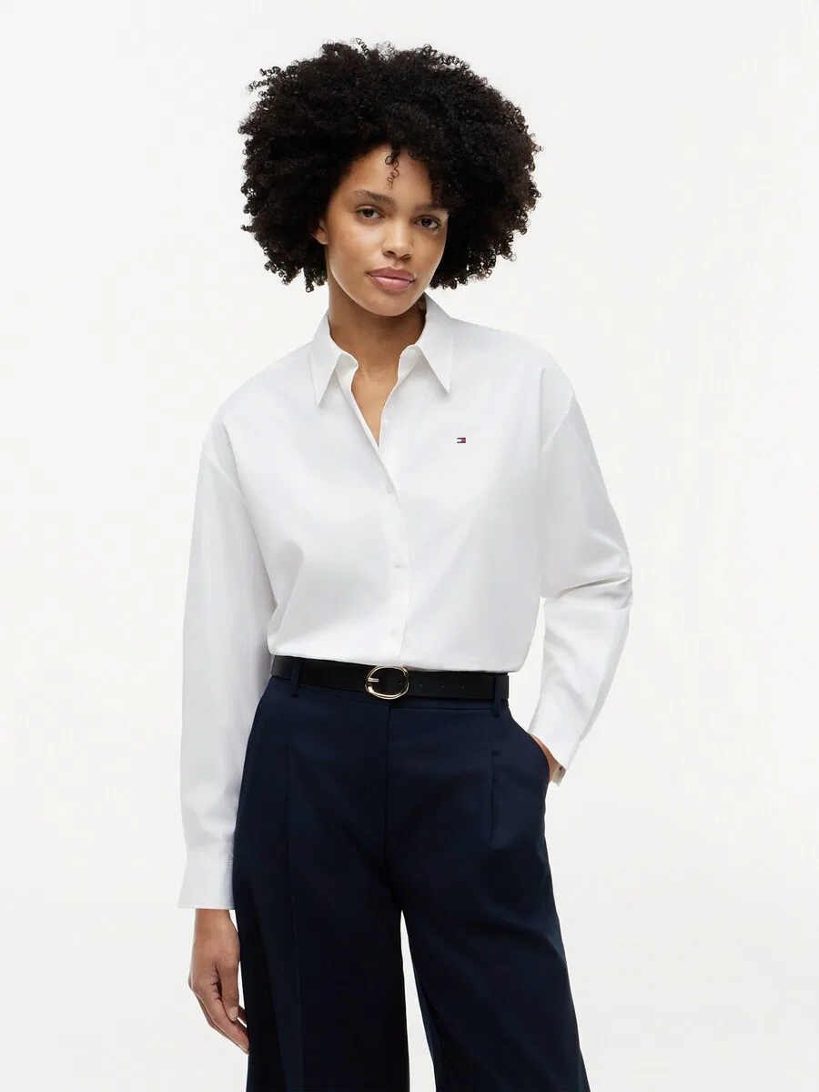 Блузка TOMMY HILFIGER "Boxy Fit" белого цвета — фото 2