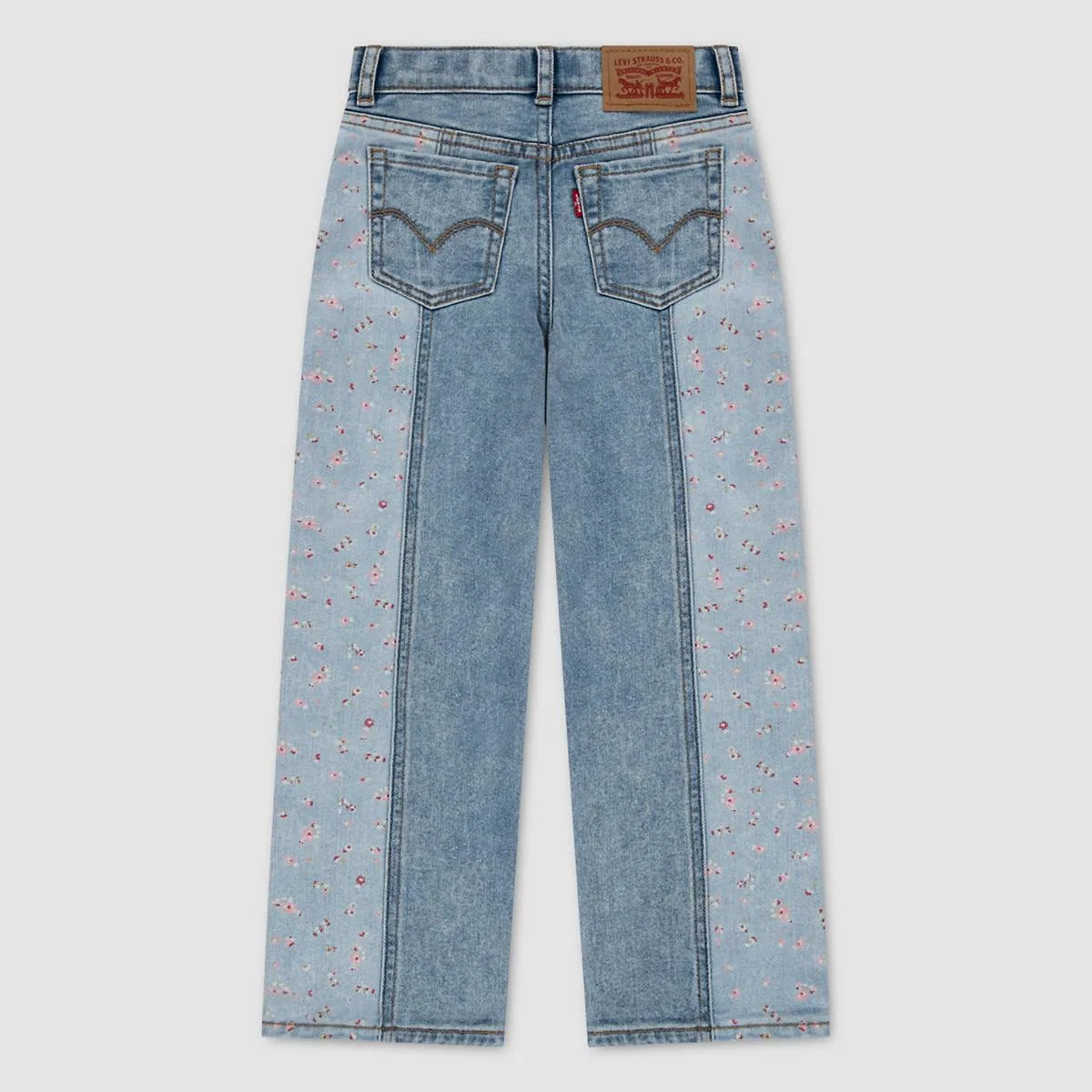 Широкие брюки с цветовыми блоками для девочек 2-4 лет Levi's, Be Cool - Light Wash — фото 2