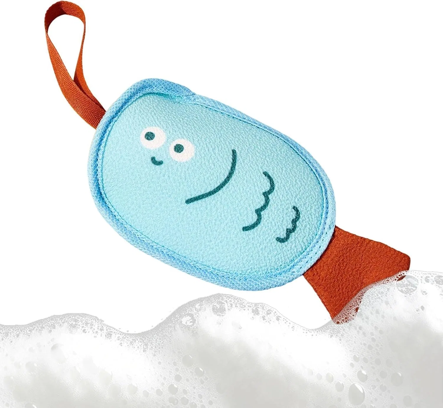 Generic Двусторонняя мочалка для тела Seifenbeutel, Kleine Fische, Blau