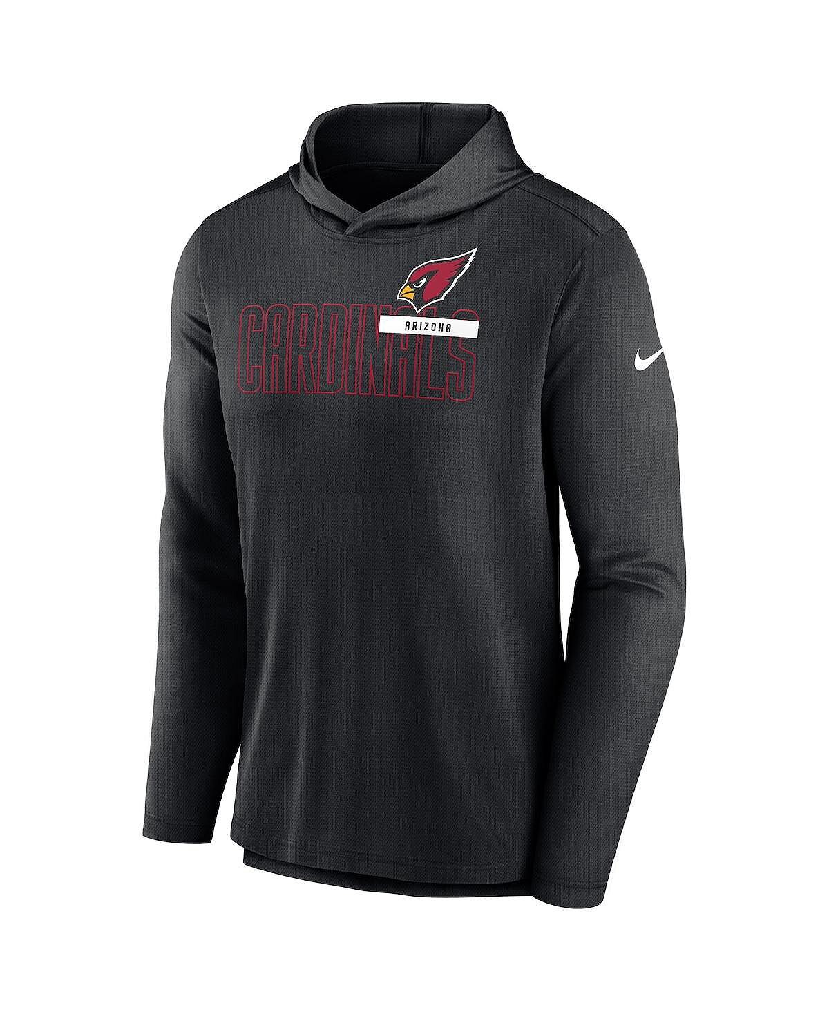 Мужская черная толстовка с капюшоном arizona cardinals performance team Nike, черный — фото 4
