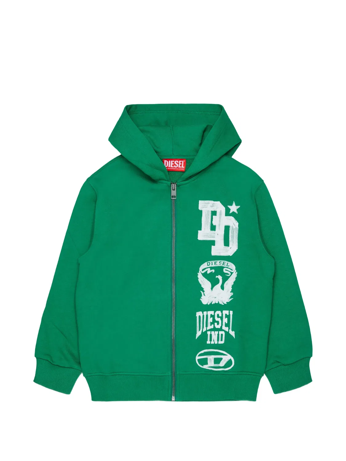 Diesel Худи на молнии зеленый