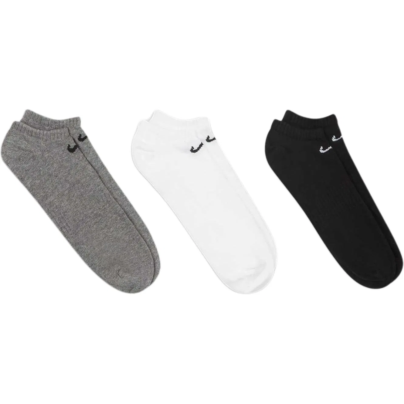 Детские носки-невидимки с логотипом Nike, комплект из 3 пар, Black White Gray — фото 3