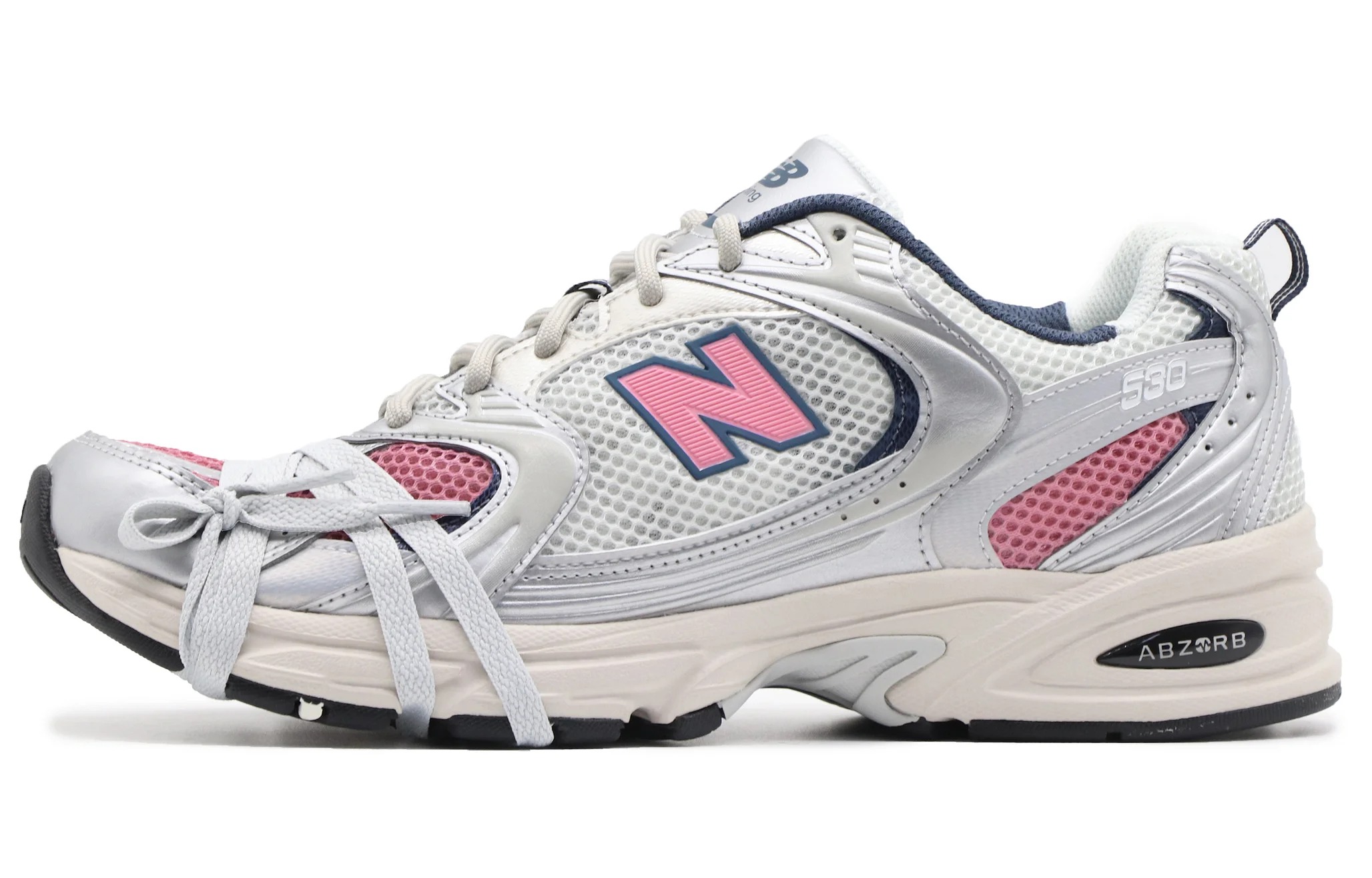 

Кастомизированные кроссовки New Balance NB 530 Series Unisex, розовый/серебряный