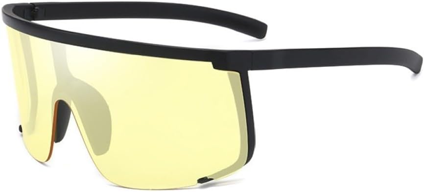 

Мужские солнцезащитные очки большого размера, солнцезащитные очки-щитки в полуободковой оправе для женщин, защитные очки с защитой от УФ-излучения UV400 WNCKSQ, Black-yelloe