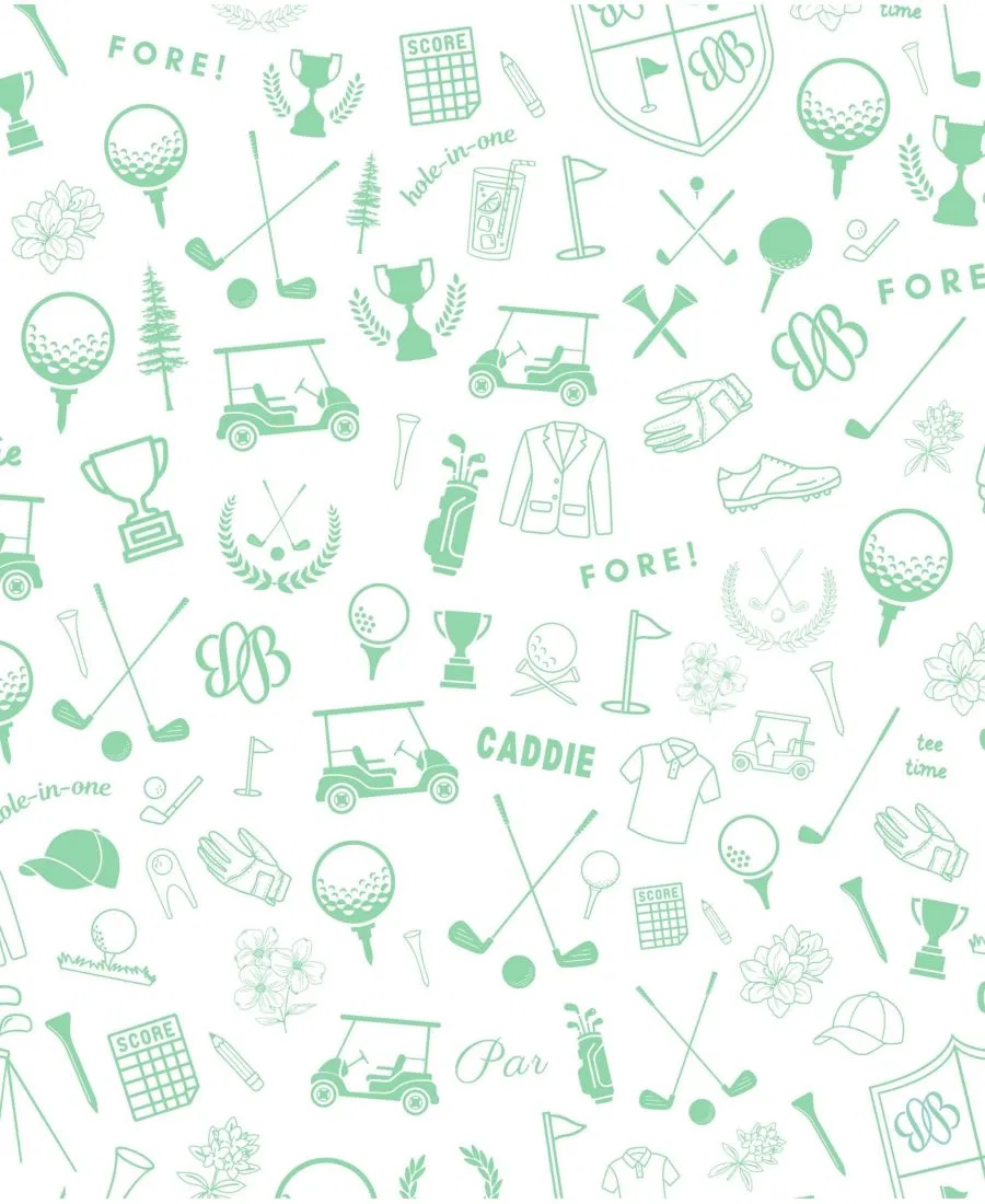 Комплект из лонгслива и брюк с принтом Golf Print Bits & Bows, White/Green — фото 2