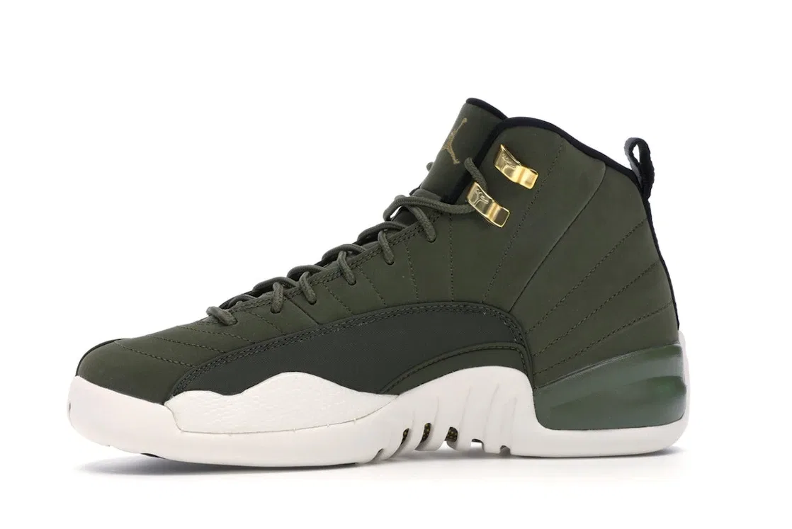 Детские кроссовки с высоким верхом Jordan 12 Retro Chris Paul Class Of 2003 Jordan, Olive Canvas/Black-Sail — фото 3