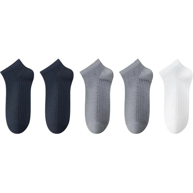 Детские носки-следки DUSHILIREN, Navy Blue Dark Gray White