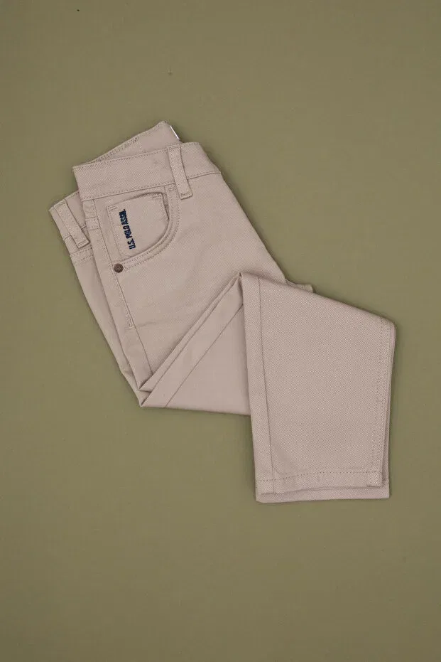 Детские брюки для мальчиков из канваса U.S. Polo Assn., Dark Beige — фото 3