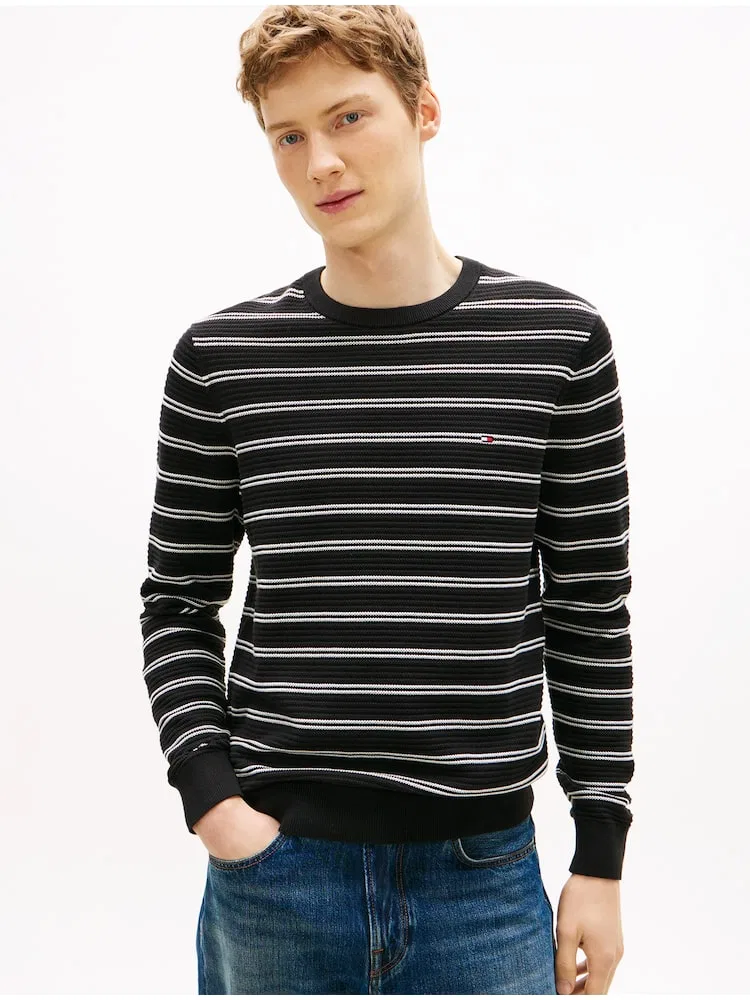 Свитер с фактурным узором, Regular Fit TOMMY HILFIGER, Black