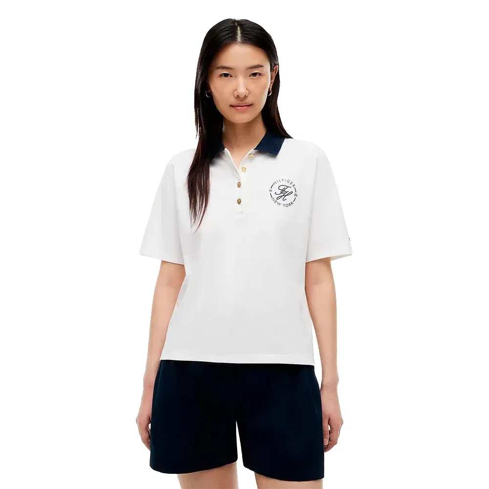 Женское поло с коротким рукавом Tommy hilfiger, White