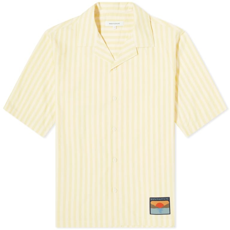 

Рубашка Maison Kitsuné Stripe Vacation, светло-желтый