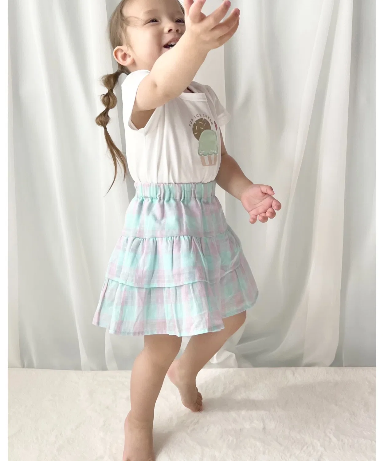 Детские шорты-юбка с рюшами Summer CK Ruffle Skort, coto cotte, Green
