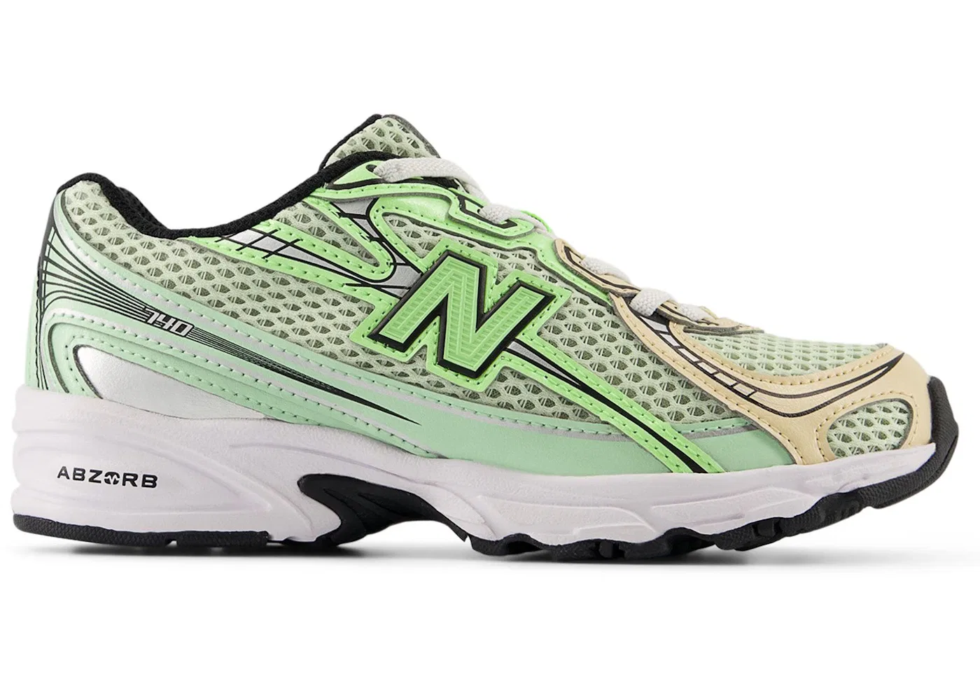 Детские кроссовки Lifestyle New Balance 740 Bungee Lace, Mint Flash Ash Wood Lab Green