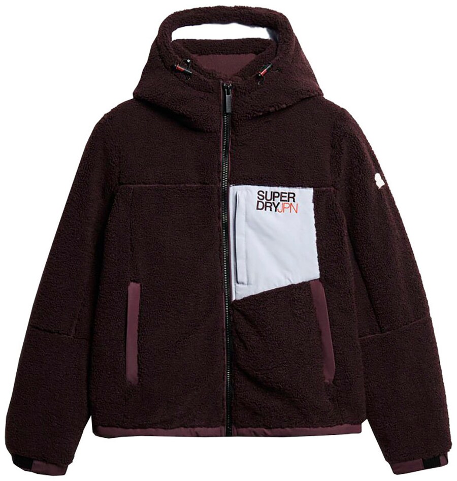 

Свитер с капюшоном на молнии Superdry Athletic Fleece Jacket, цвет aubergine