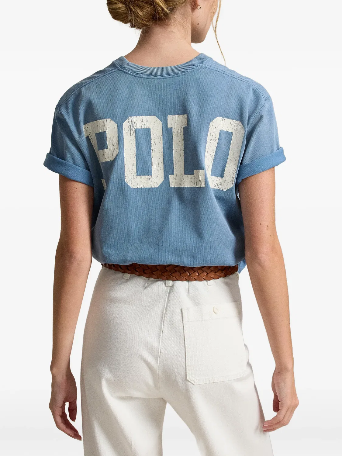 Футболка с вышитым логотипом, синяя Polo Ralph Lauren, синий — фото 4