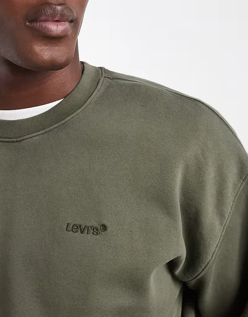 Свитшот authentic Levi's, зеленый — фото 3