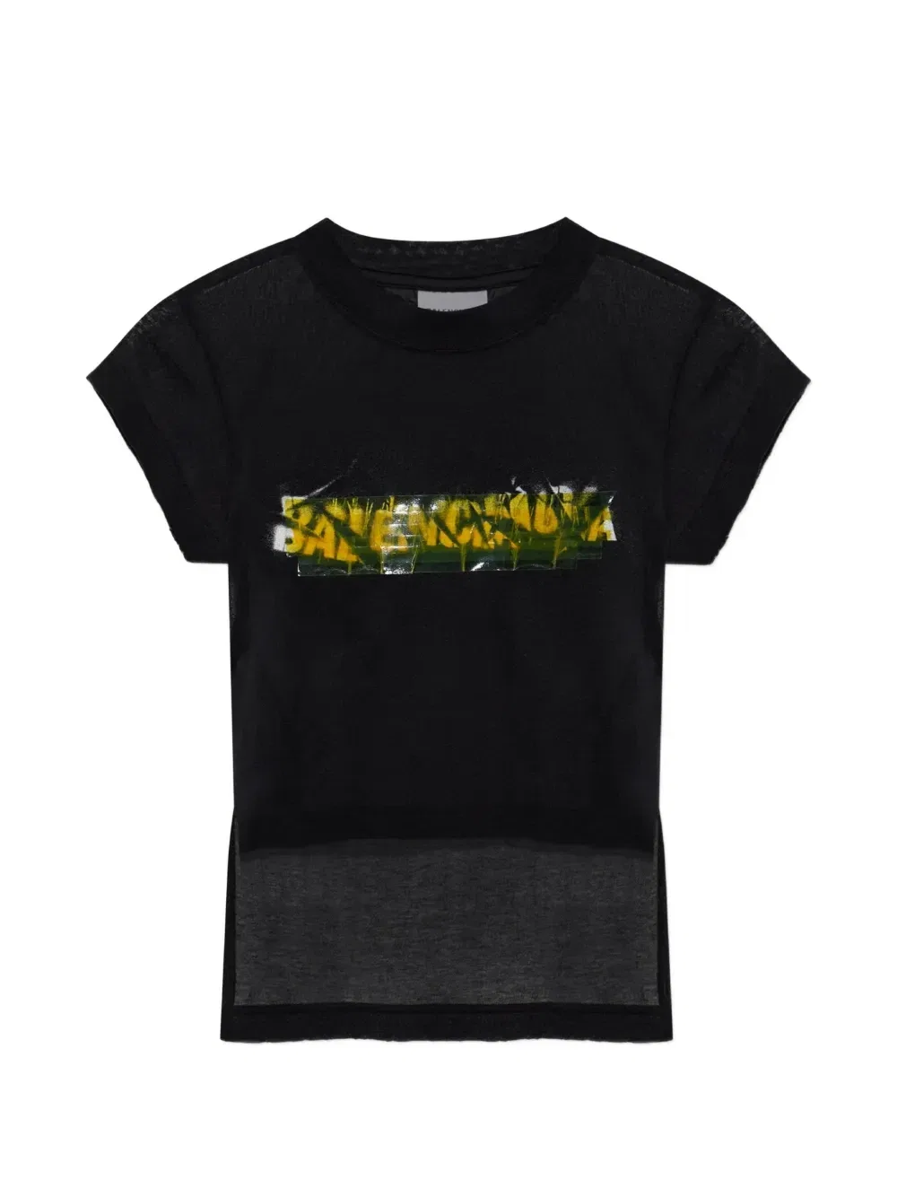 Футболка асимметричного кроя с логотипом Balenciaga, черный