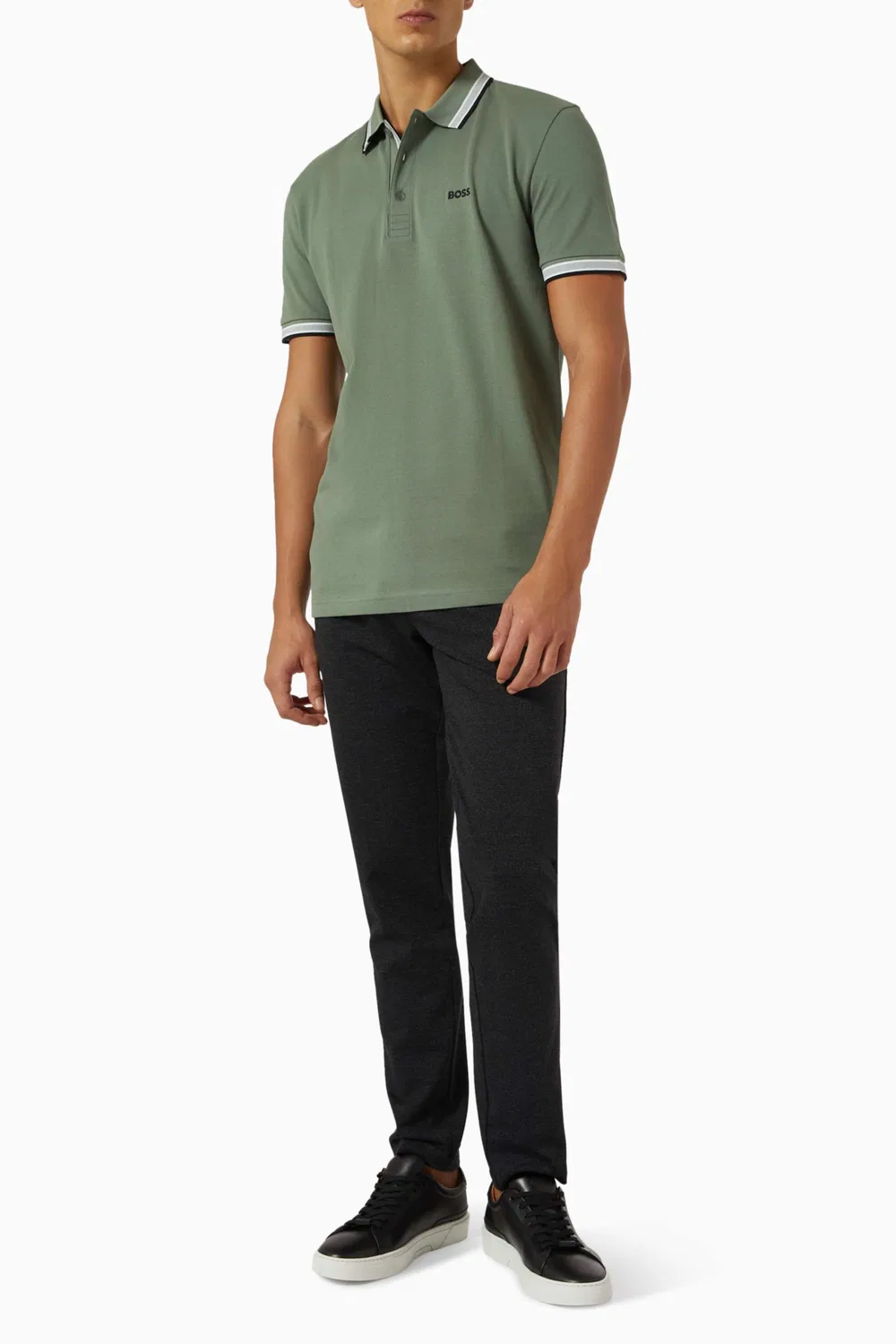 Рубашка поло хлопковое пике Paddy Polo Shirt BOSS, зеленый — фото 2