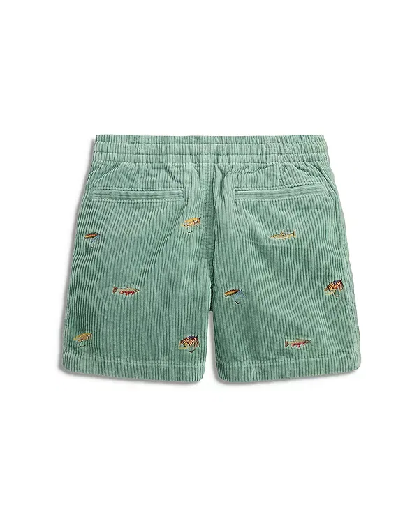 Детские шорты для мальчиков из вельвета с вышивкой Polo Ralph Lauren, Faded Mint — фото 2