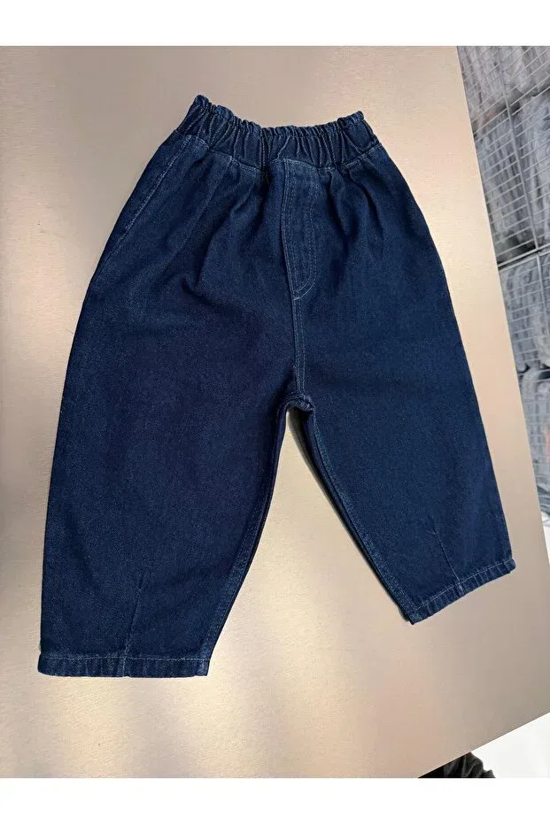 Детские джинсы для девочек с принтом Magu, Navy Blue — фото 3
