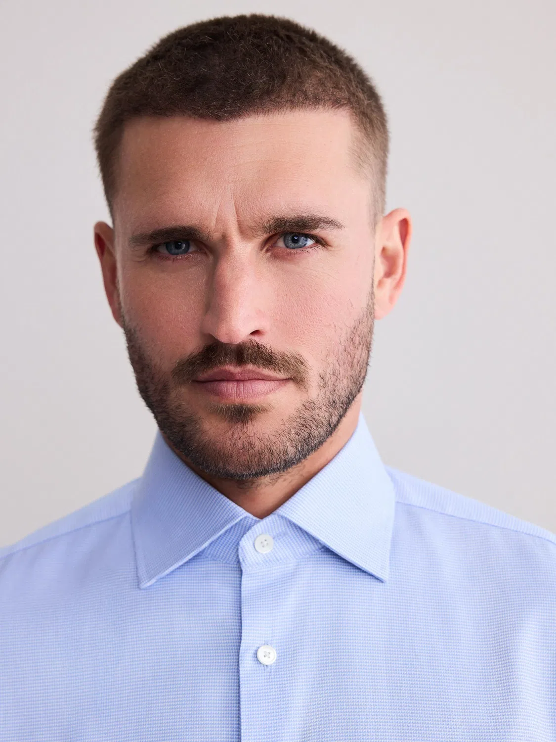 Рубашка с текстурой, Slim Fit, Signature Next, синяя — фото 4