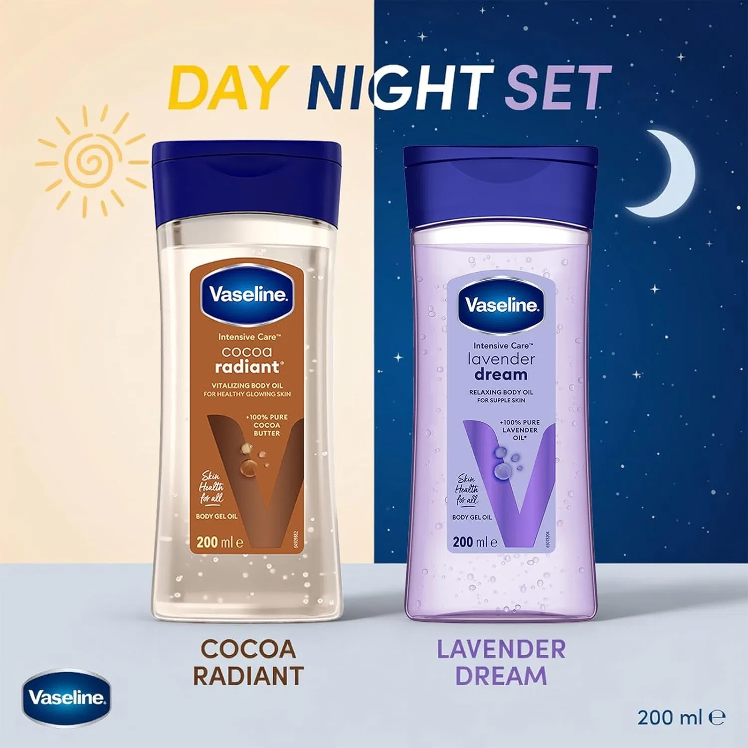 Набор масел для тела Cocoa Radiant и Lavender Dream, Vaseline, 2 x 200 мл — фото 2