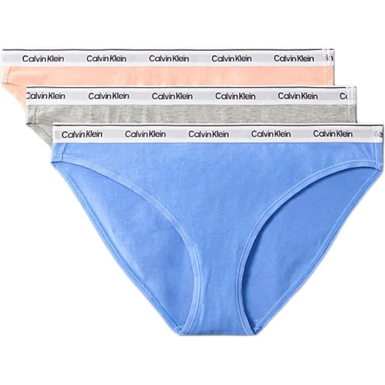 Женские трусы-слипы без рукавов Calvin Klein, 3 Pack (Pink+Gray+Blue)
