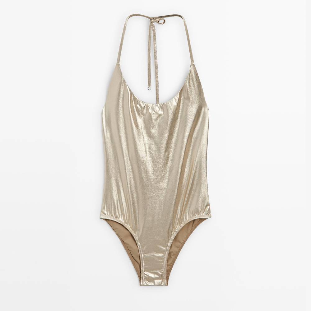 Купальник Massimo Dutti Metallic, золотой