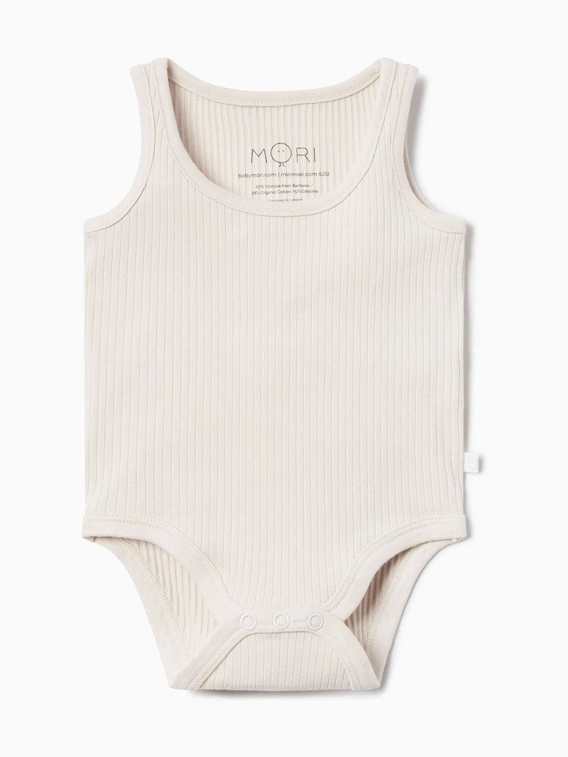 Боди без рукавов Ribbed Sleeveless Bodysuit Mori, натуральный