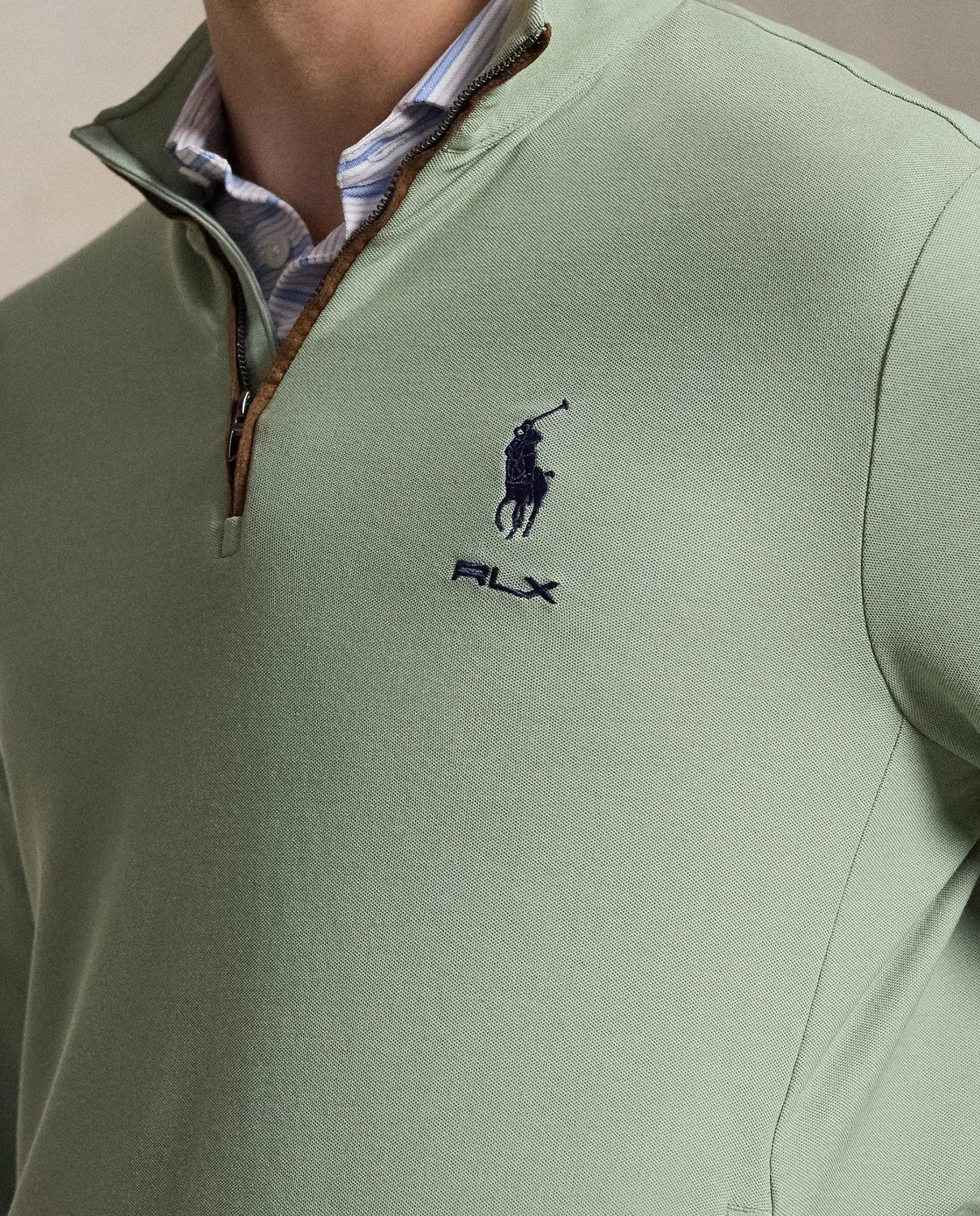 Мужский джемпер на молнии, Media Logotipo, Ralph Lauren, Verde anticuario — фото 3