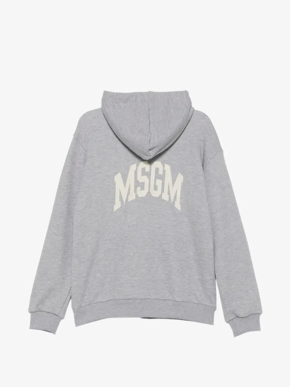 Худи на молнии с логотипом MSGM Kids, серый — фото 2