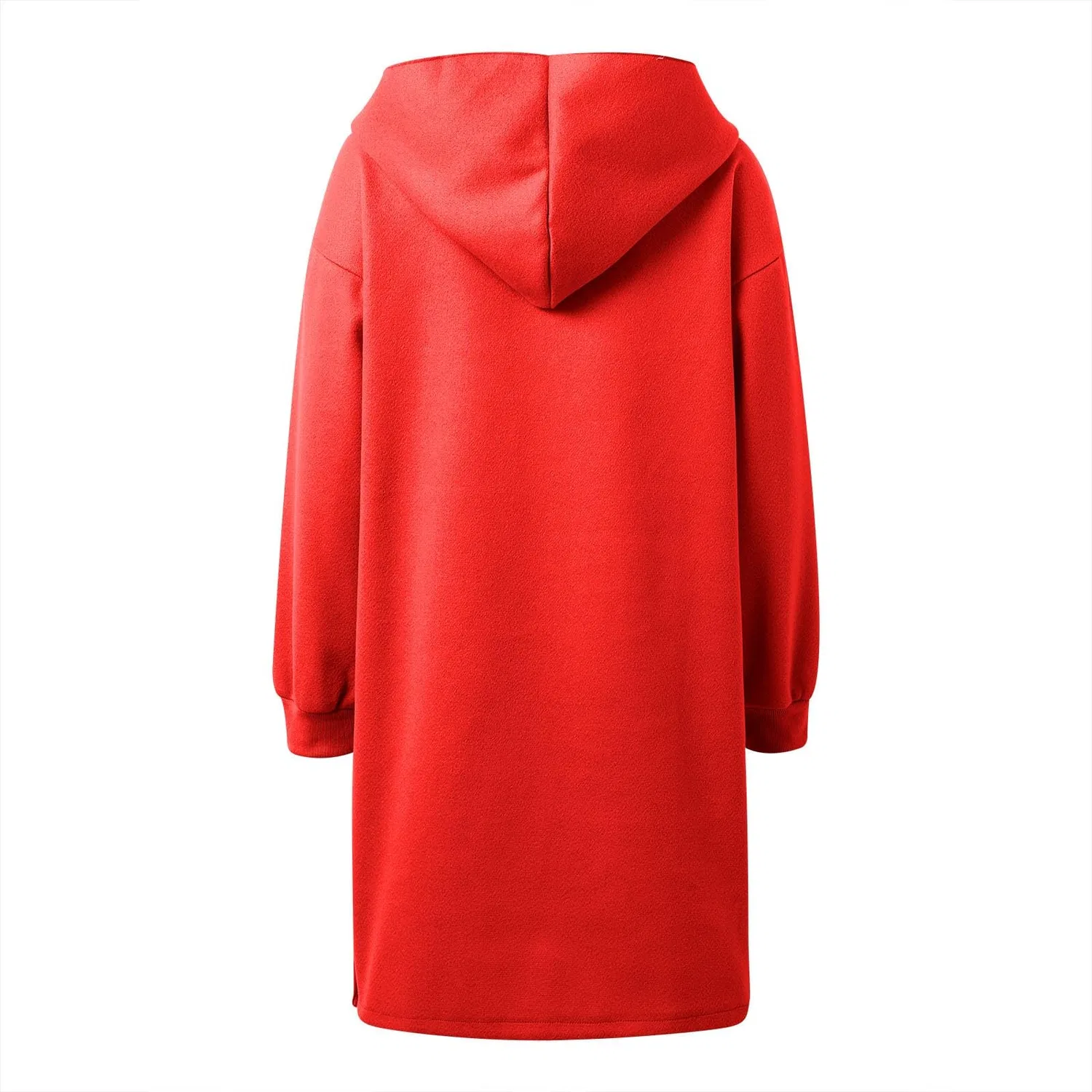 Женское пальто из плотного трикотажа с длинным рукавом, модель Cappotto in maglia spessa da donna, бренд, Rosso — фото 3