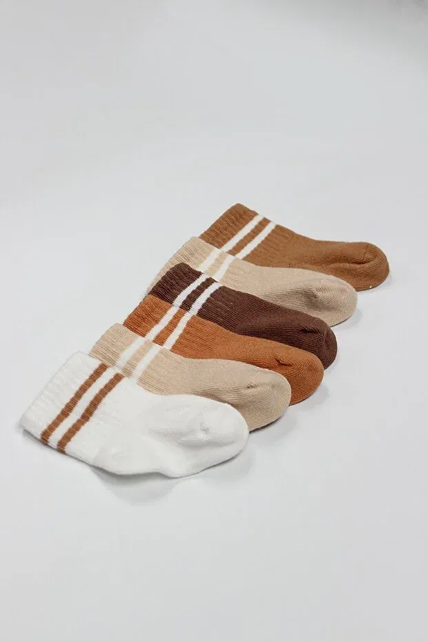 Детские носки для девочек хлопковые 6 шт Bistyle, Brown — фото 4