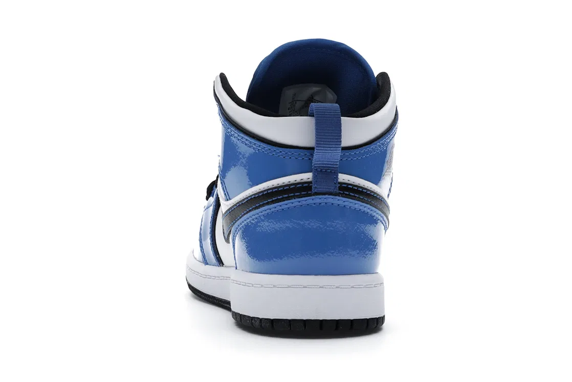 Детские кроссовки с высоким верхом Jordan 1 Mid Signal Blue Jordan, Signal Blue/Black-White — фото 4