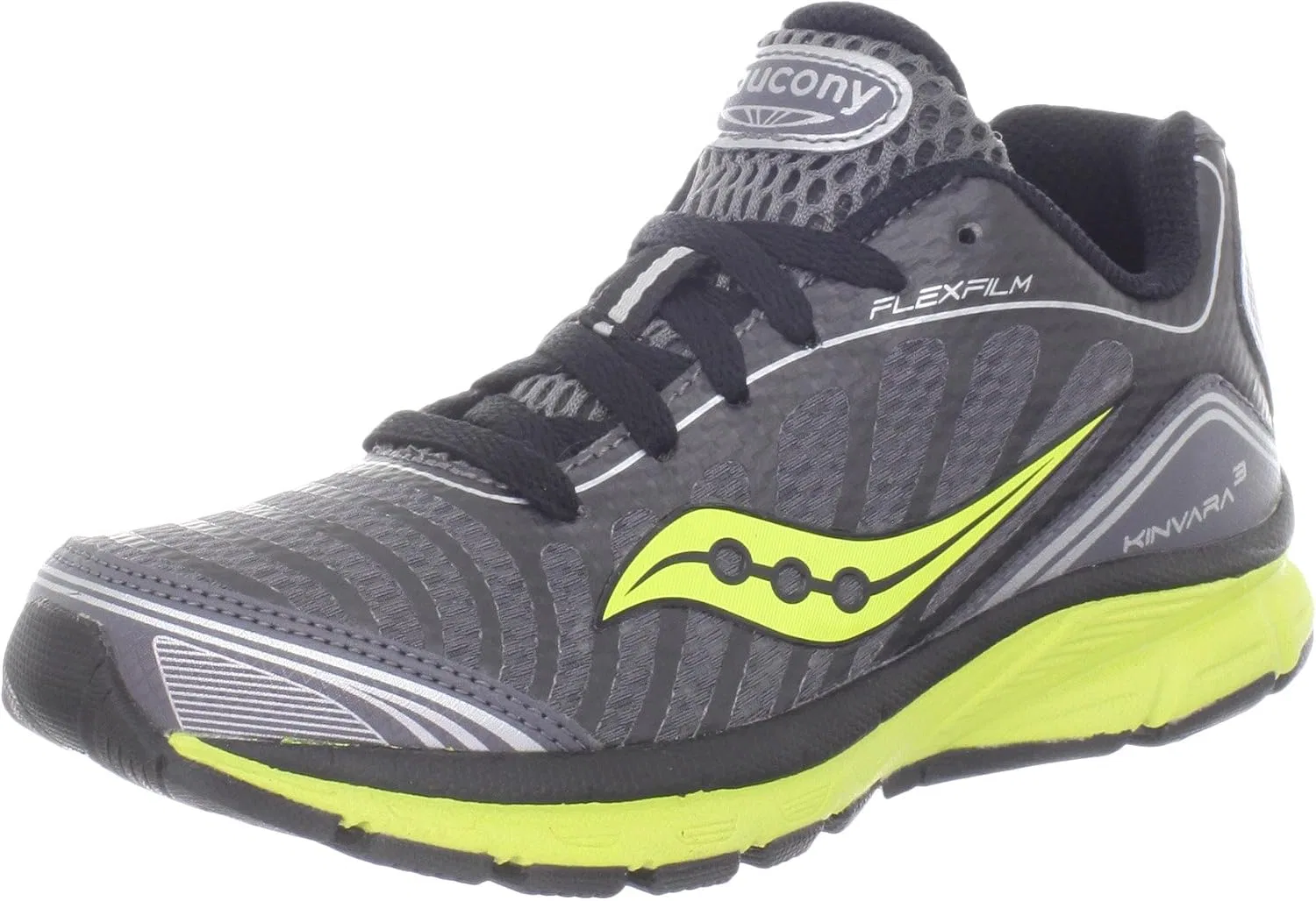 Детские кроссовки для мальчиков Kinvara 3 Saucony, Black/Silver/Citron