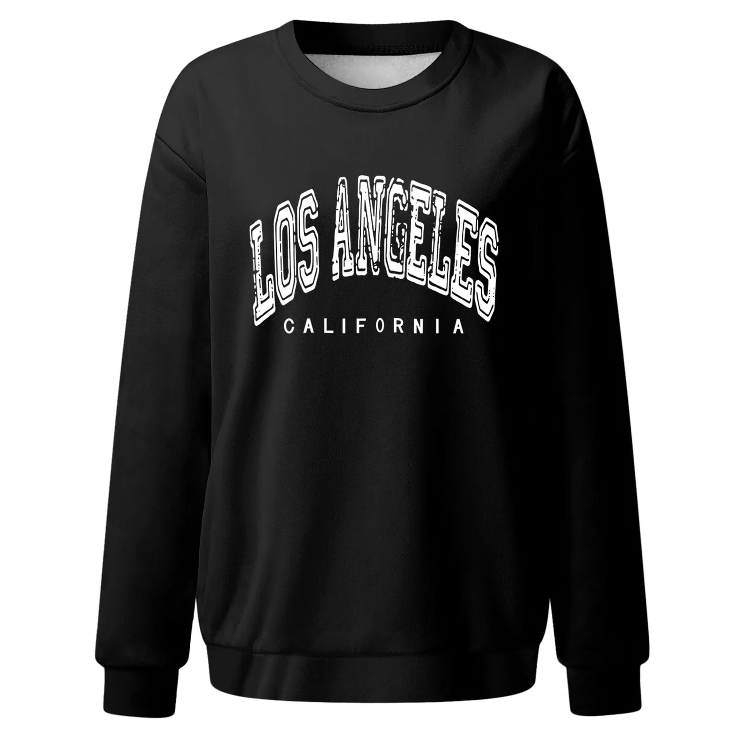 Женский свитшот с принтом Los Angeles California College Preppy, Black — фото 3