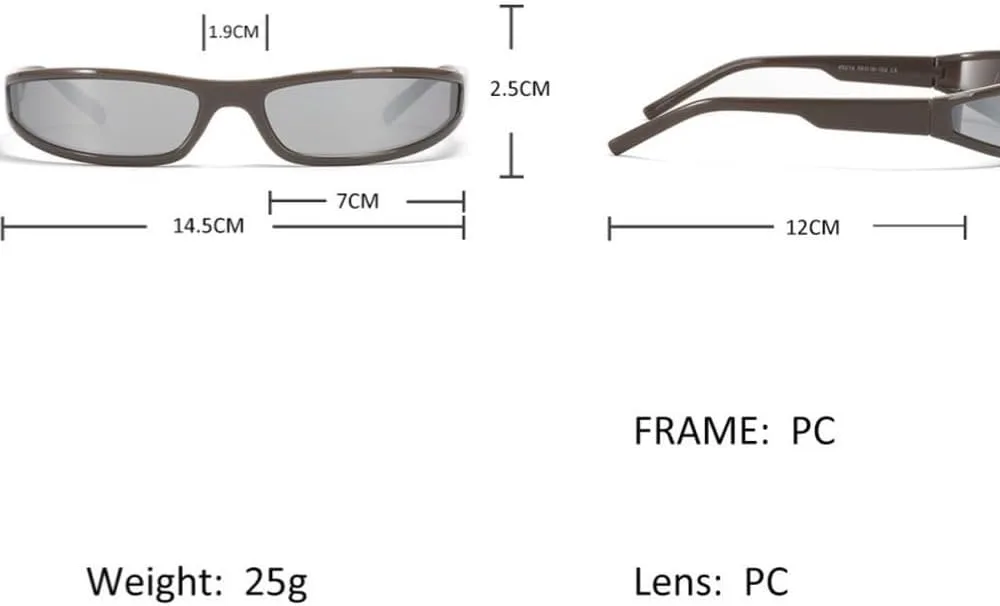 

Женские солнцезащитные очки в узкой прямоугольной оправе, в стиле стритстайл, модные винтажные спортивные солнцезащитные очки для женщин GHVWYX, White Red Silver