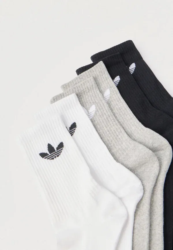 Комплект из 6 пар носков Crew унисекс Adidas Originals, белый/черный/серый — фото 2