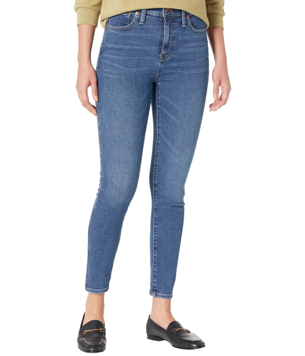 

Джинсы Madewell, 10'' High-Rise Skinny Jeans in Wendover Wash: TENCEL Denim Edition