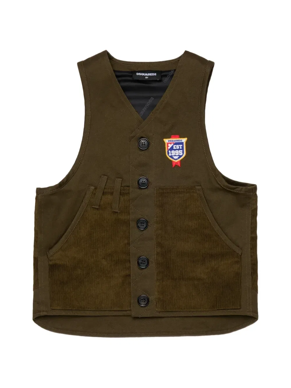 Жилет с нашивками Dsquared2 Kids, коричневый