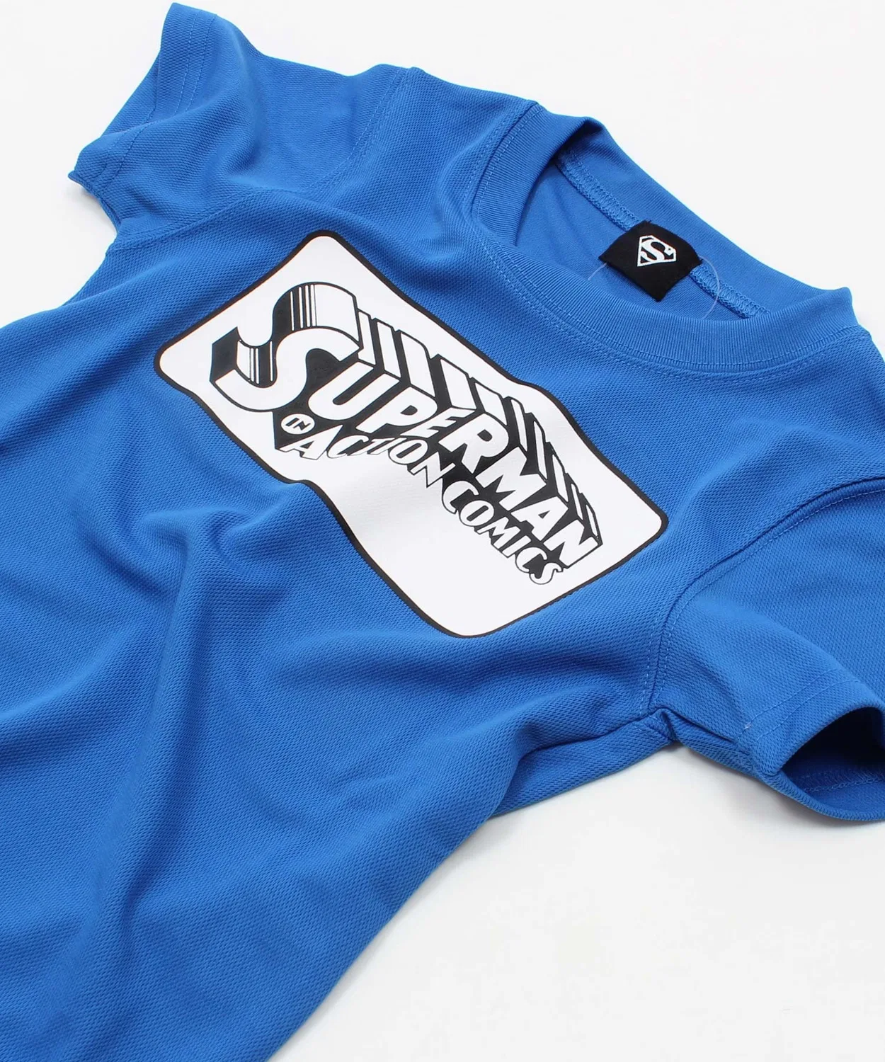 Детская футболка из сухого меша с принтом Superman Logo THE CASUAL, Royal Blue — фото 3