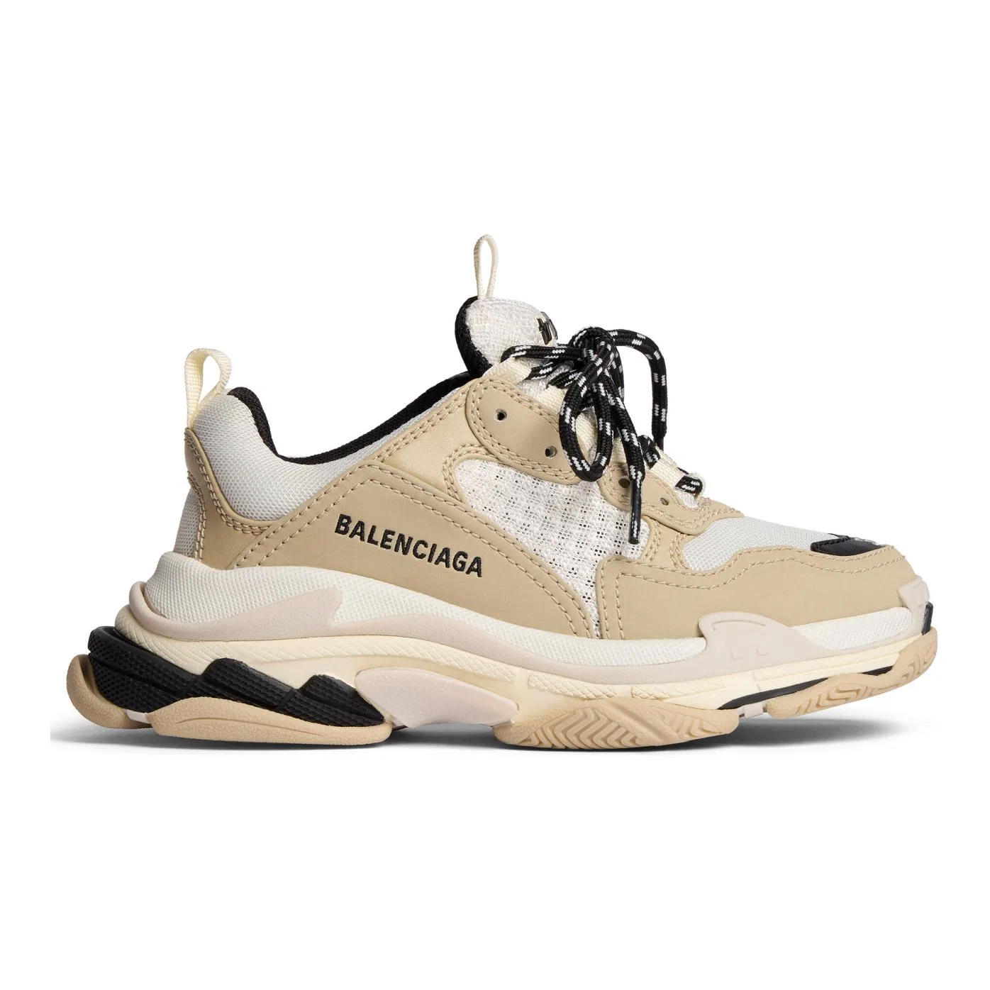 Детские кроссовки с принтом Triple S Balenciaga, Ecru — фото 3